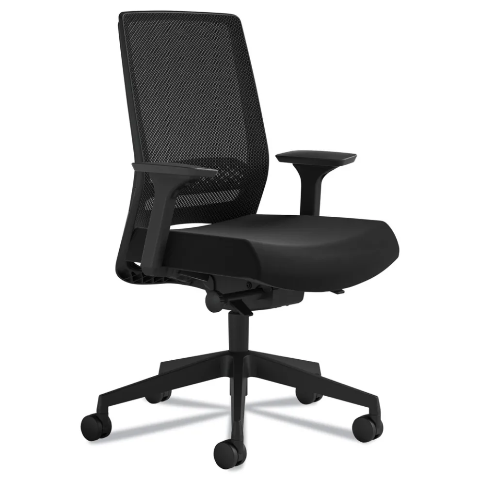 Safco Supports Up to 275 lbs. 18 in. to 22 in. Seat Height Medina Deluxe Task Chair - Black
