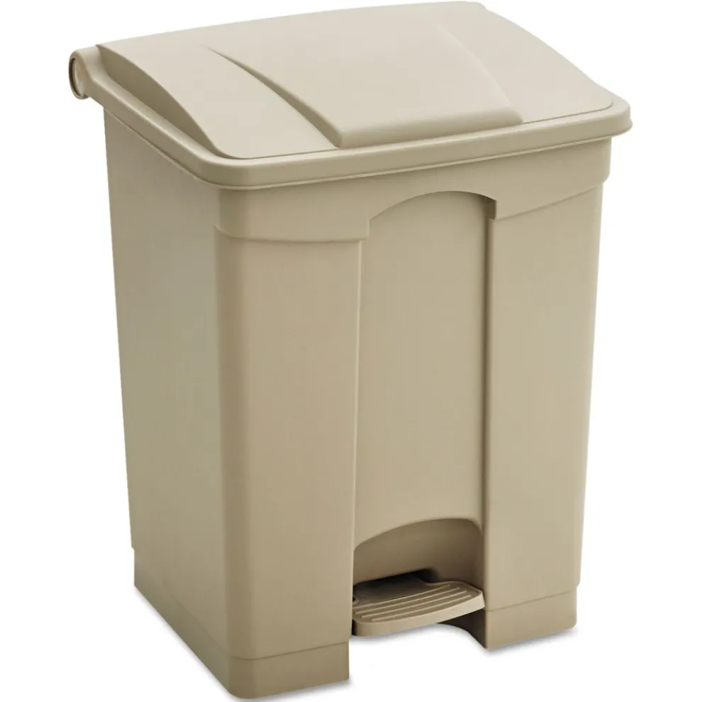 Safco 9923TN 23 Gallon Large Capacity Plastic Step-On Receptacle - Tan