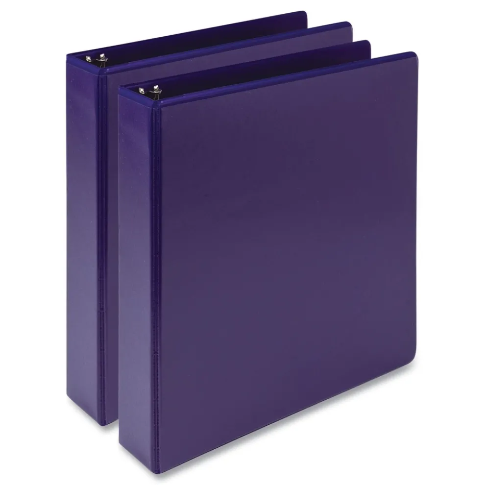Samsill Earth's Choice Plant-Based 11 in. x 8.5 in. 1.5 in. Capacity 3 Rings Economy Round Ring View Binders - Purple (2/Pack)