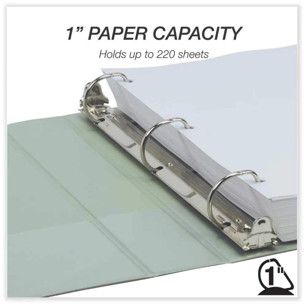 Samsill Earth's Choice Plant-Based BOHO 11 in. x 8.5 in. 1 in. Capacity D-Ring View Binders - Sage (2/Pack)