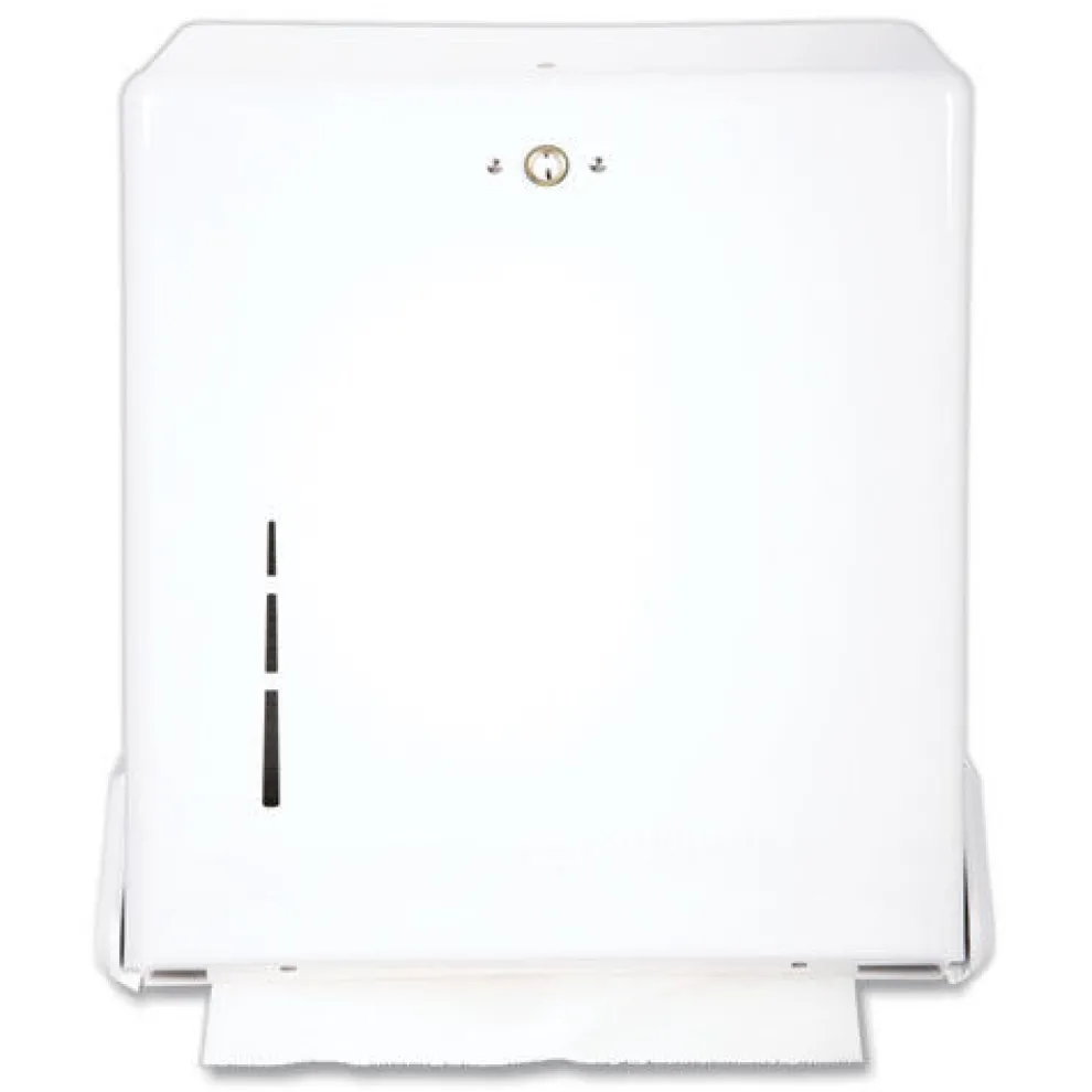 San Jamar 11.63 in. x 5 in. x 14.5 in. True Fold C-Fold/Multifold Paper Towel Dispenser - White