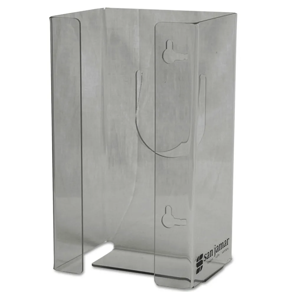 San Jamar 1-Box 5.5 in. x 3.75 in. x 10 in. Plexiglas Disposable Glove Dispenser - Plexiglas Clear
