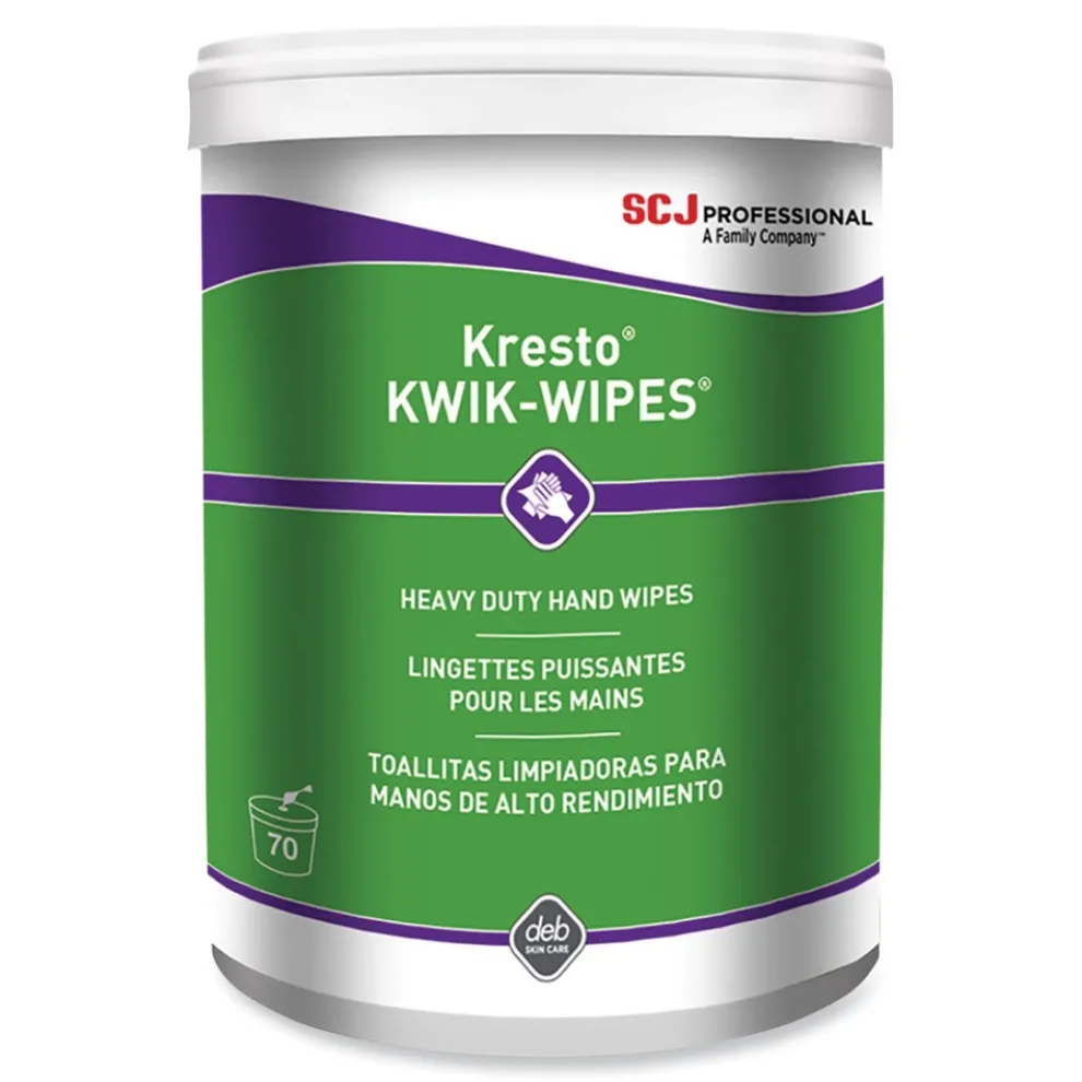 SC Johnson 7.9 in. x 5.7 in. 1-Ply Kresto KWIK-WIPES Cloth - Citrus, White (6 Packs/Carton)