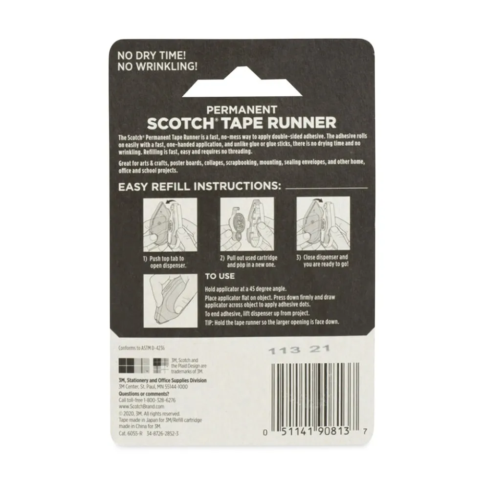 Scotch 0.31 in. x 49 ft. Refill for the Redesigned Scotch 6055 Tape Runner Dispenser - Dries Clear