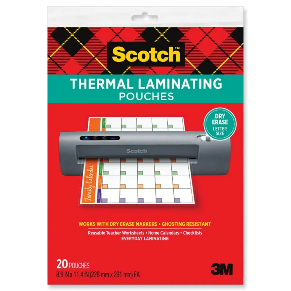 Scotch 8.9 in. x 11.4 in. 3 mil. Laminating Pouches - Clear (20/Pack)