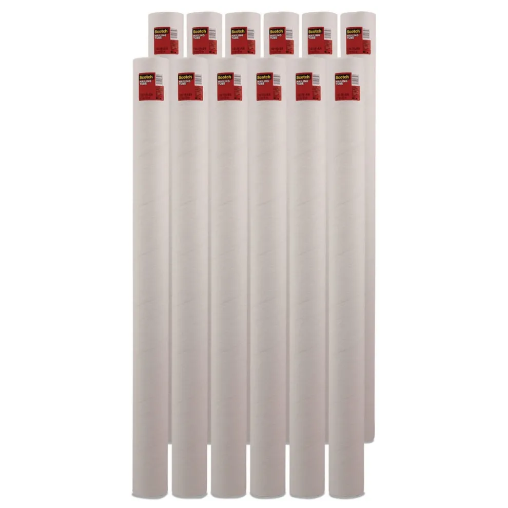 Scotch Mailing Tube 48-in Long 4-in Diameter White 12/Carton