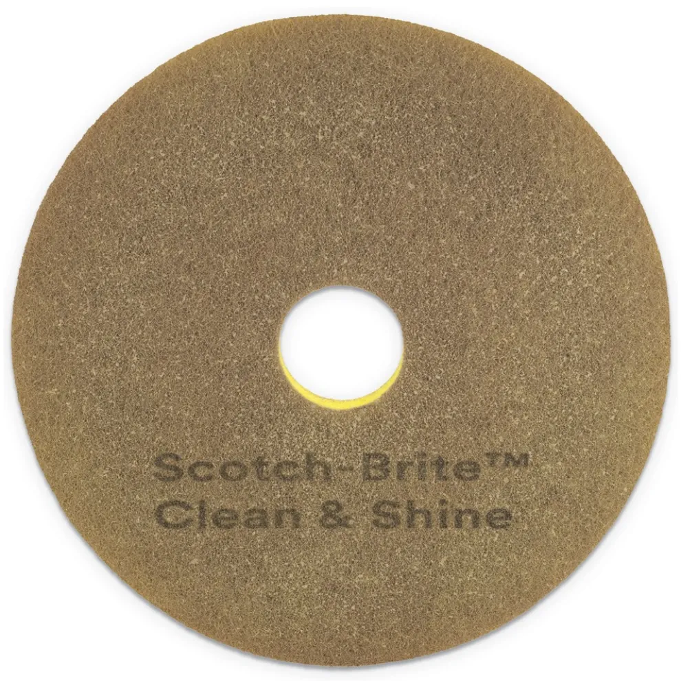 Scotch-Brite Clean and Shine 20 in. Diameter Pad - Brown/Yellow (5/Carton)