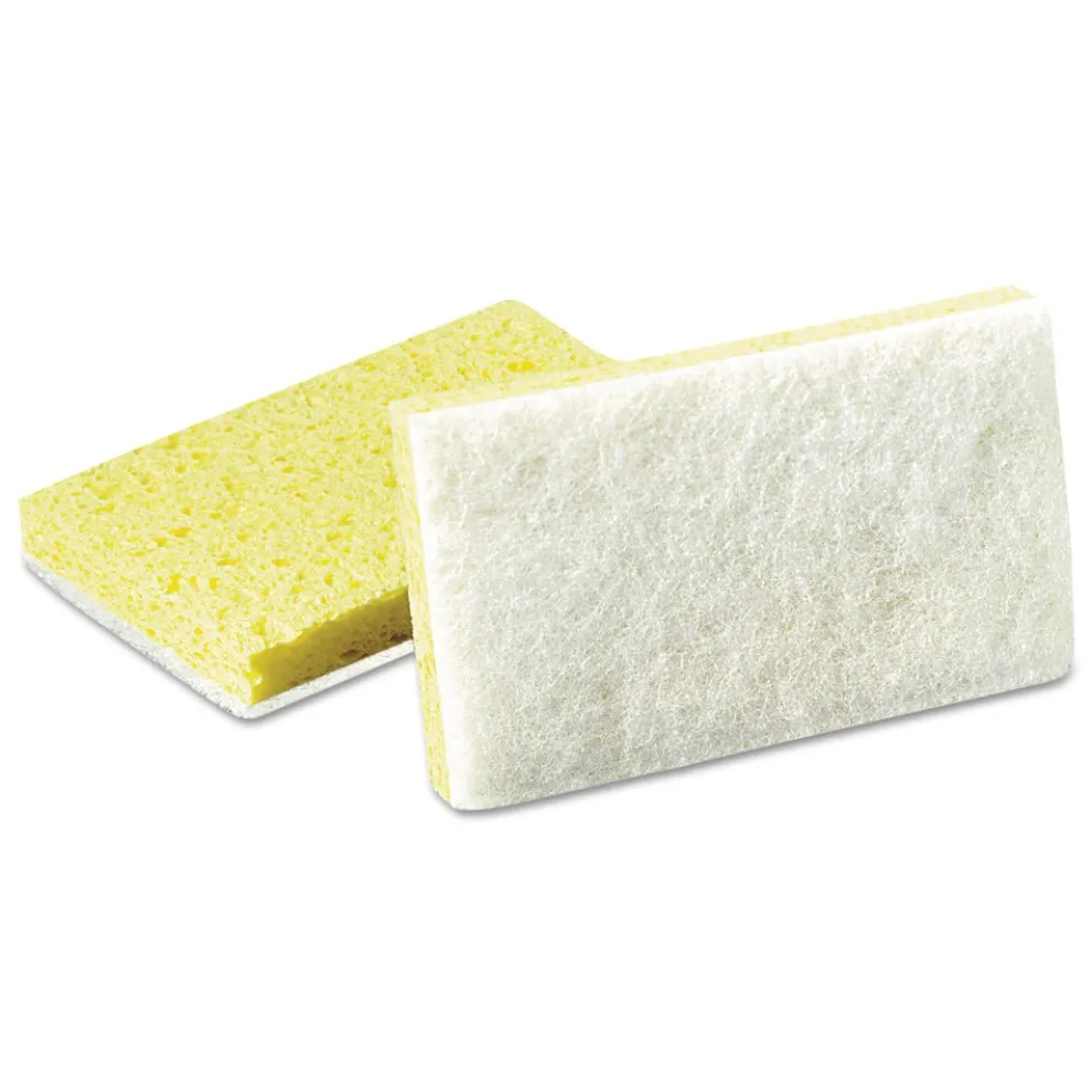 Scotch-Brite PROFESSIONAL 0.7 in. Thick 3.6 in. x 6.1 in. #Light-Duty Scrubbing Sponge - Yellow/White (20/Carton)