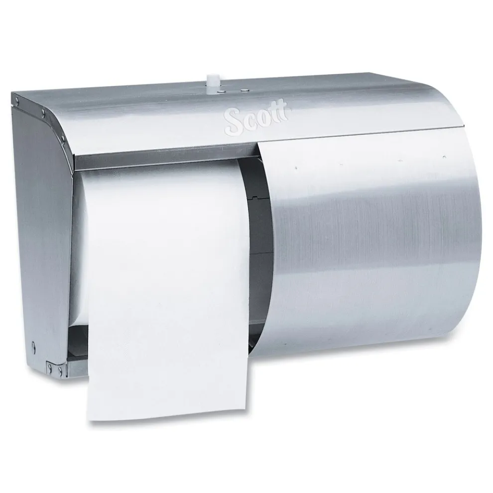 Scott 09606 7 1/10 in. x 10 1/10 in. x 6 2/5 in. Pro Coreless SRB Stainless Steel Tissue Dispenser
