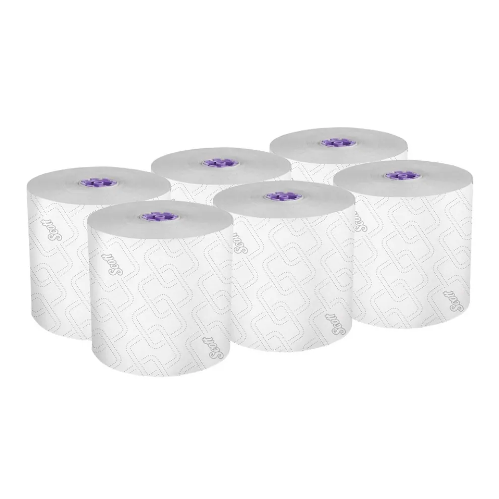 Scott 02001 8 in. x 950 ft. 1-Ply Essential High Capacity Hard Roll Towel - White (6 Rolls/Carton)