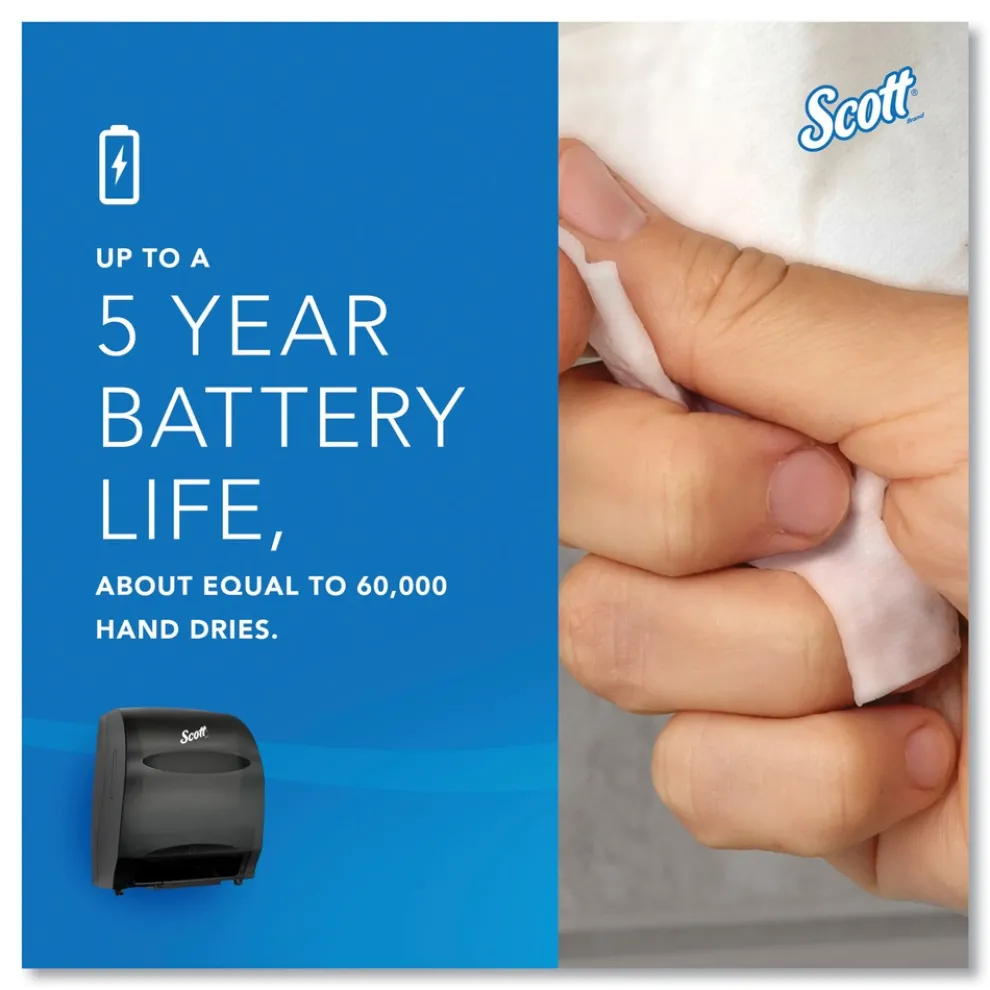 Scott Essential 12.7 in. x 9.57 in. x 15.76 in. Electronic Hard Roll Towel Dispenser - Black (1/Carton)