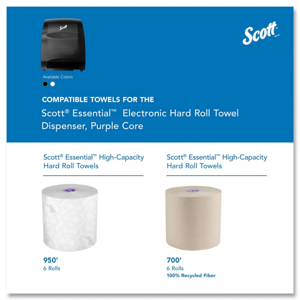 Scott Essential 12.7 in. x 9.57 in. x 15.76 in. Electronic Hard Roll Towel Dispenser - Black (1/Carton)