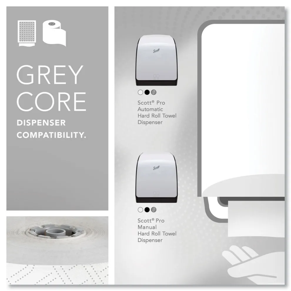 Scott 1-Ply 1150 ft. Pro Hard Roll Paper Towels with Elevated Scott Design for Scott Pro Dispenser - Gray Core Only (6/Carton)