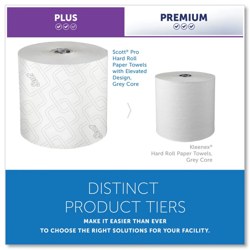 Scott 1-Ply 1150 ft. Pro Hard Roll Paper Towels with Elevated Scott Design for Scott Pro Dispenser - Gray Core Only (6/Carton)