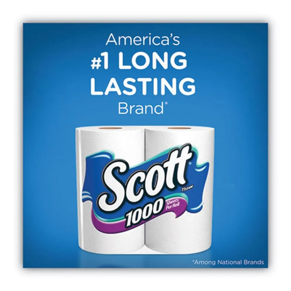 Scott 1-Ply 4.1 in. x 3.7 in. Septic Safe Toilet Paper - White (48/Carton)