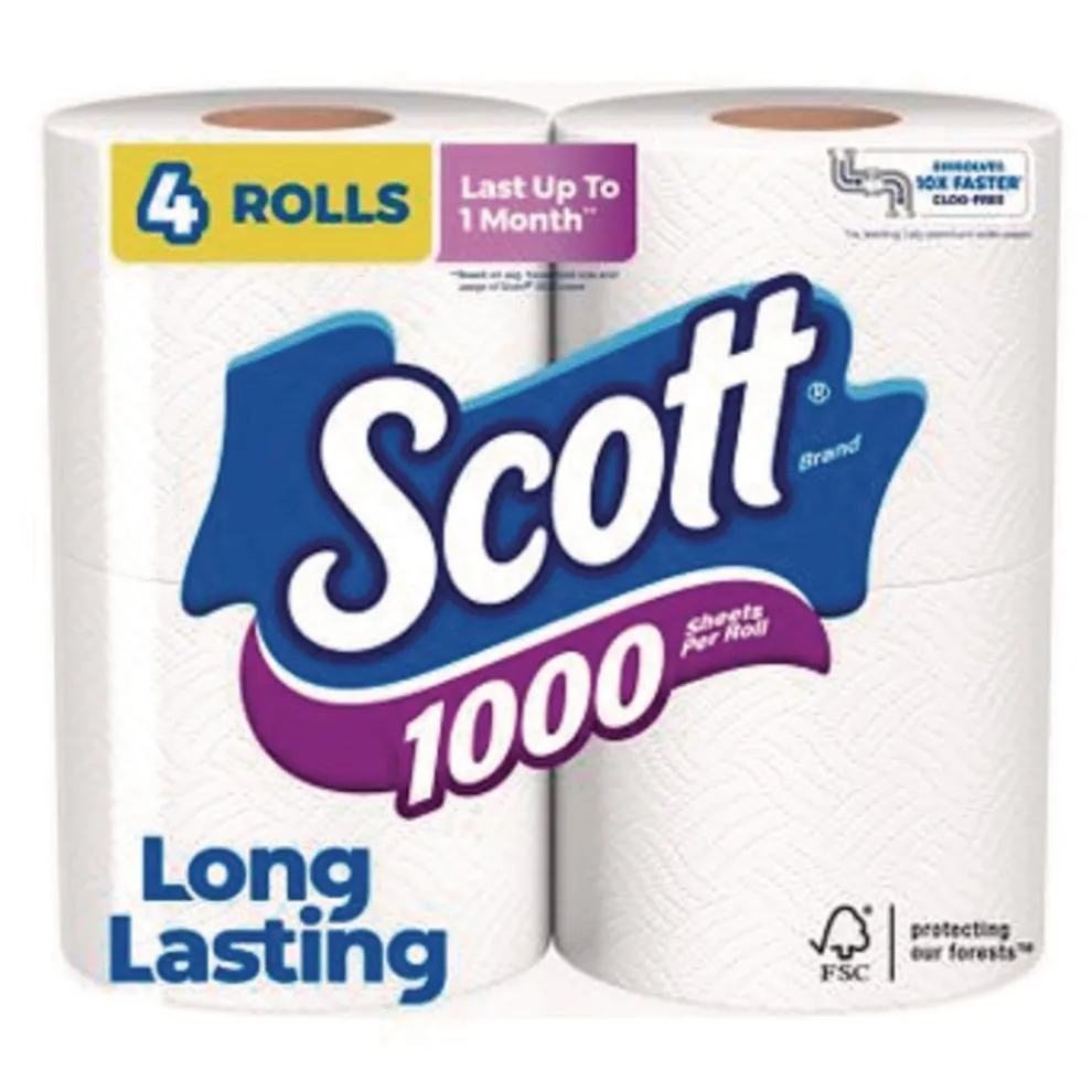 Scott 1-Ply Septic Safe Bathroom Tissue - White (12/Carton)