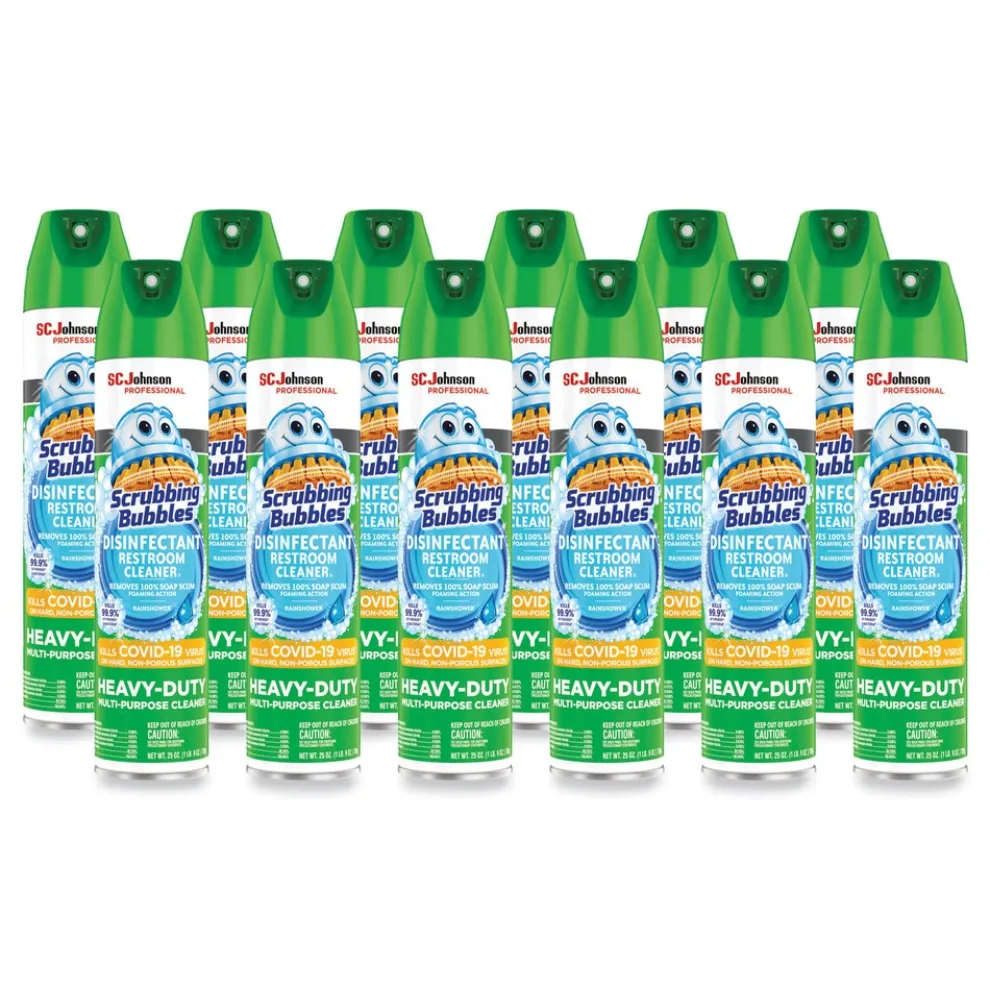 Scrubbing Bubbles 25-Ounce Disinfectant Restroom Cleaner II Spray - Rain Shower Scent (12/Carton)