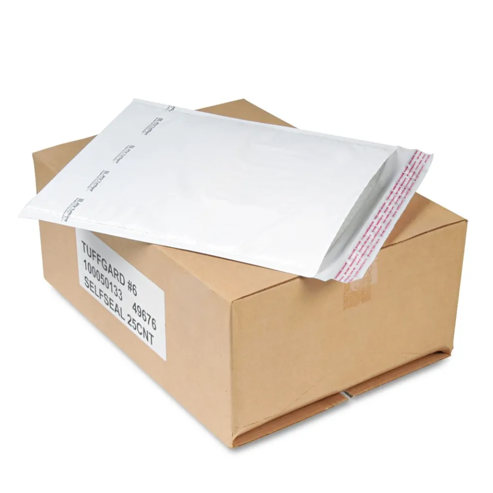 Sealed Air 12.5 in. x 19 in. #6 Jiffy TuffGard Self-Seal Cushioned Mailer - White (25/Carton)