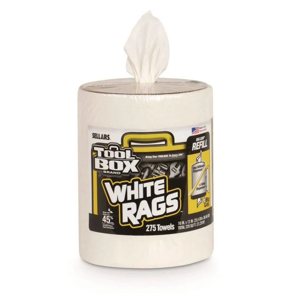 Sellars 1-Ply 10 x 12 Z300 Wipers Big Grip Refill - White (6/Carton)