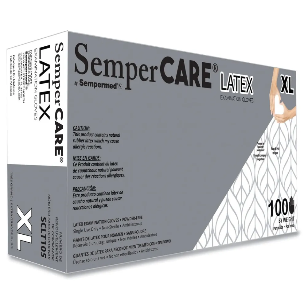 SemperCare Latex Gloves - Cream/X-Large (1000/Carton)