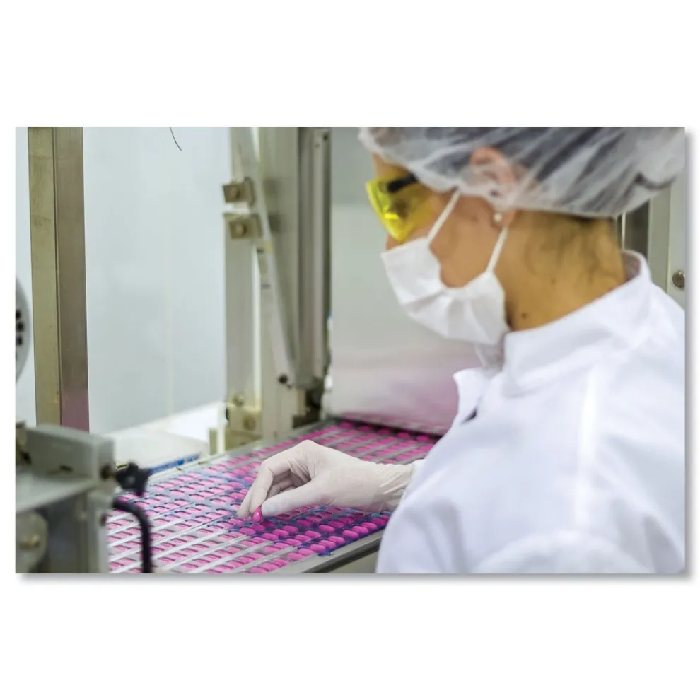 SemperCare Stretch Vinyl Examination Gloves - Medium, Cream (100/Box)