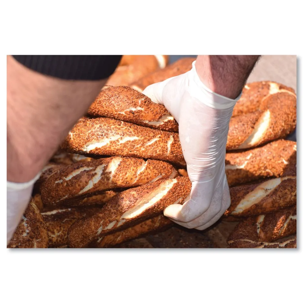 SemperCare Stretch Vinyl Examination Gloves - Medium, Cream (100/Box)