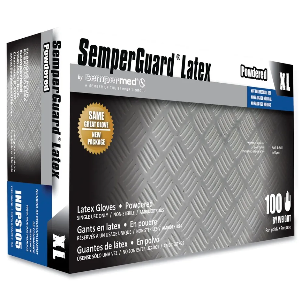 SemperGuard Latex Powdered Gloves - X-Large Cream (100/Box)