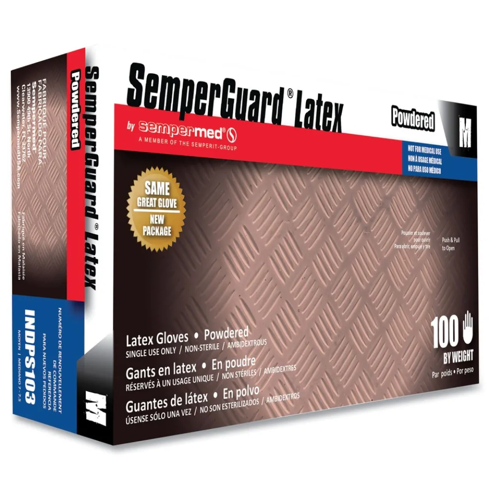 SemperGuard Latex Gloves - Cream/Medium (1000/Carton)