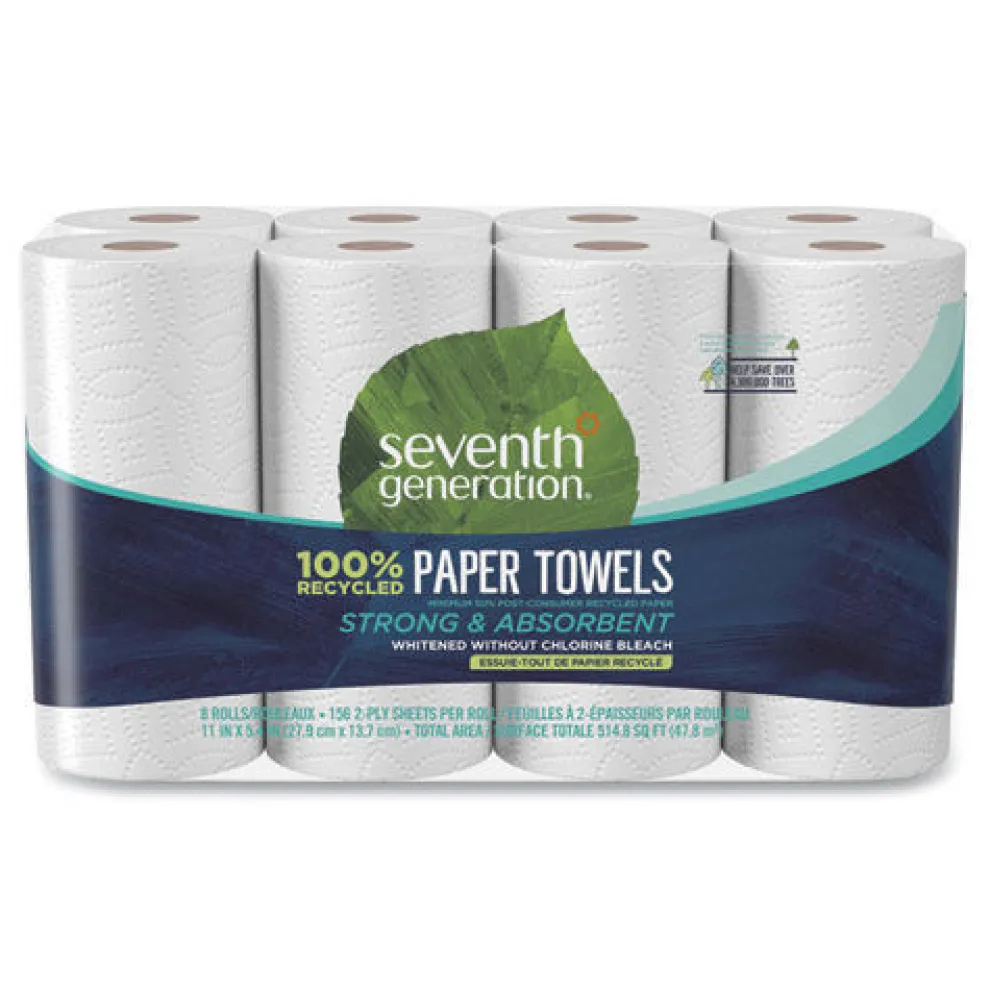 Seventh Generation 2-Ply 11 x 5.4 100 Percent Recycled Paper Kitchen Towel Rolls (32/Carton)
