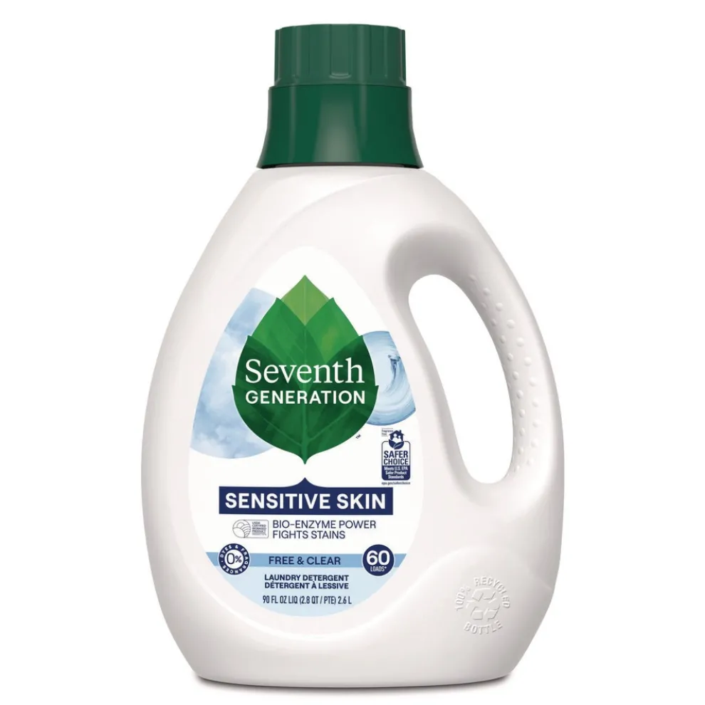 Seventh Generation 90 oz Natural Liquid Sensitive Skin Laundry Detergent Bottle - Free and Clear (4/Carton)