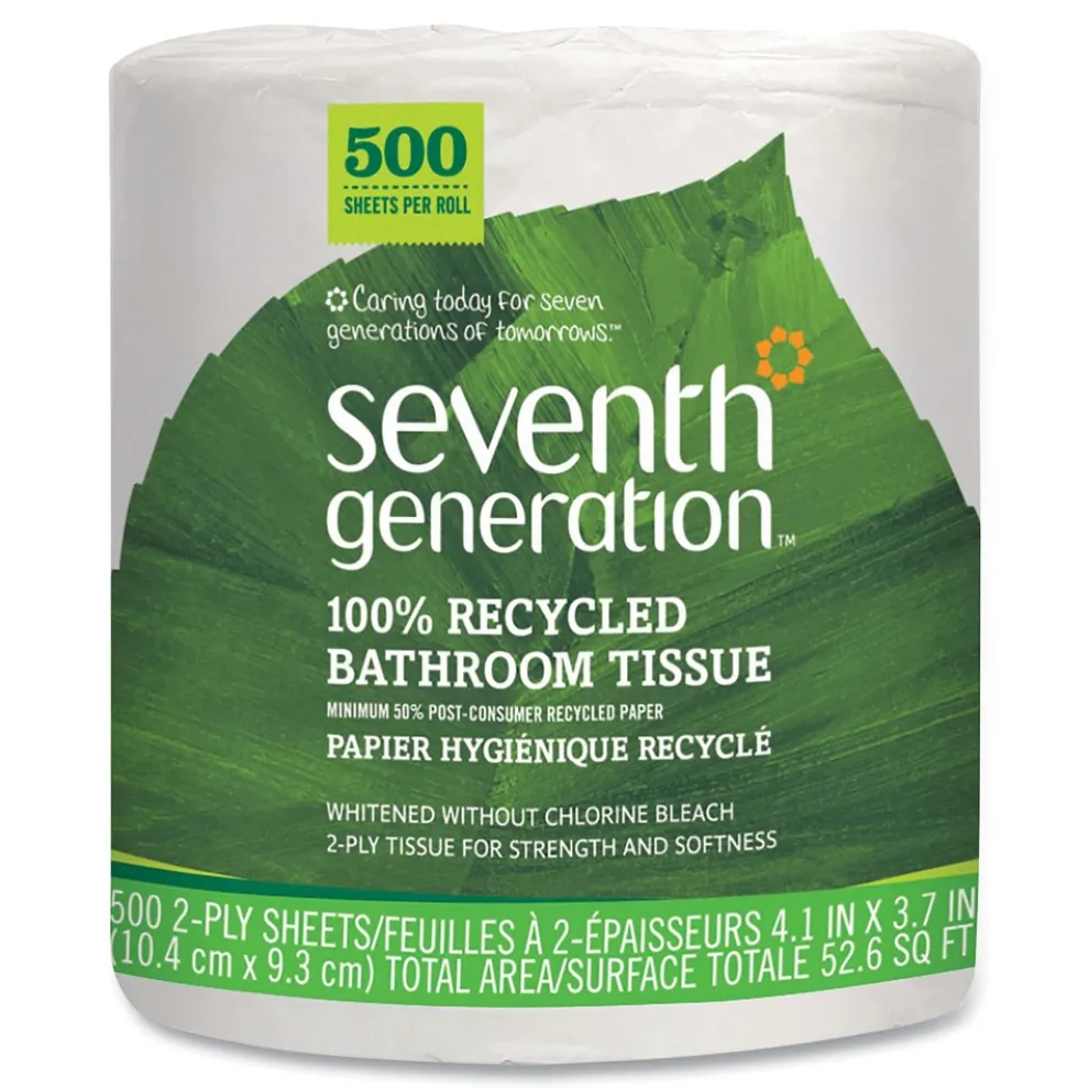 Seventh Generation 2-Ply Septic Safe Individually Wrapped Rolls 100 Percent Recycled Bathroom Tissue - White (60/Carton)