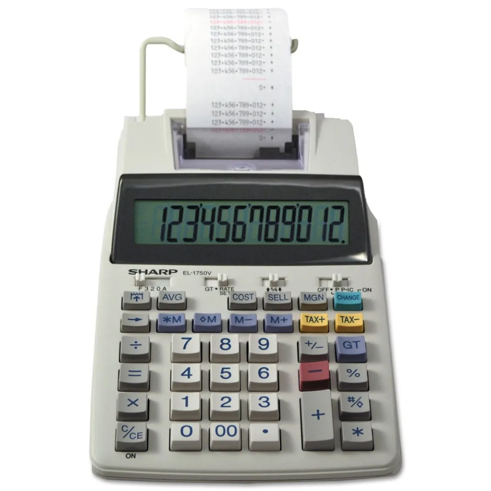 Sharp 2 Lines/Sec Black/Red Color Printing Calculator
