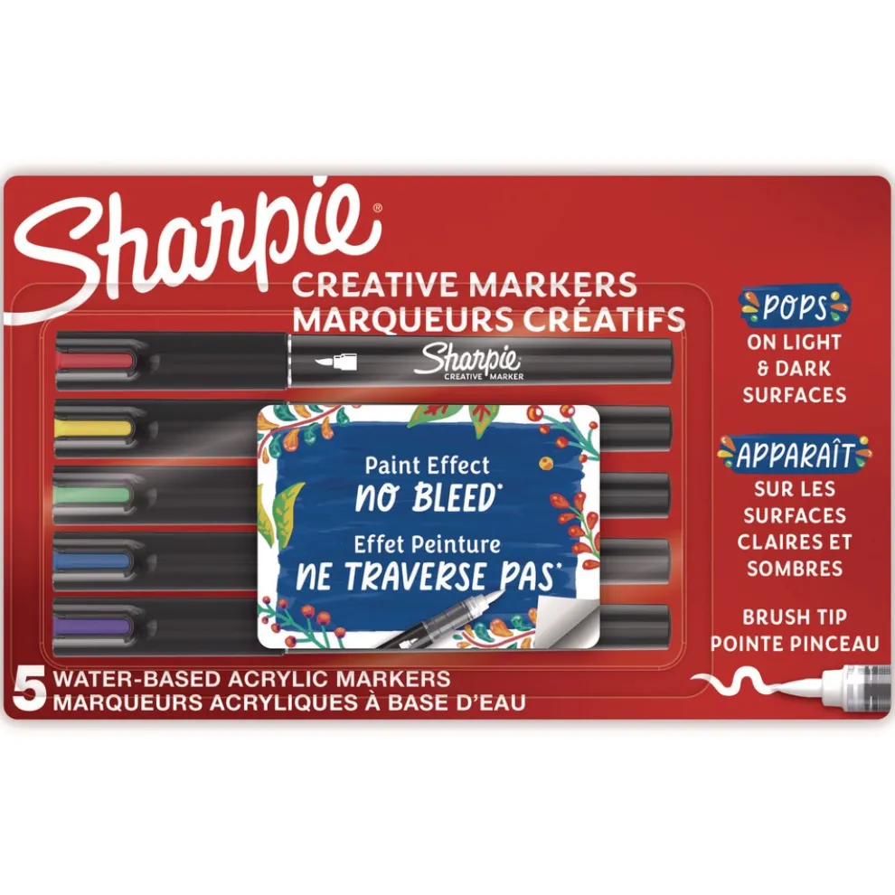 Sharpie Fine Brush Tip Creative Markers - Assorted Colors (5/Pack)