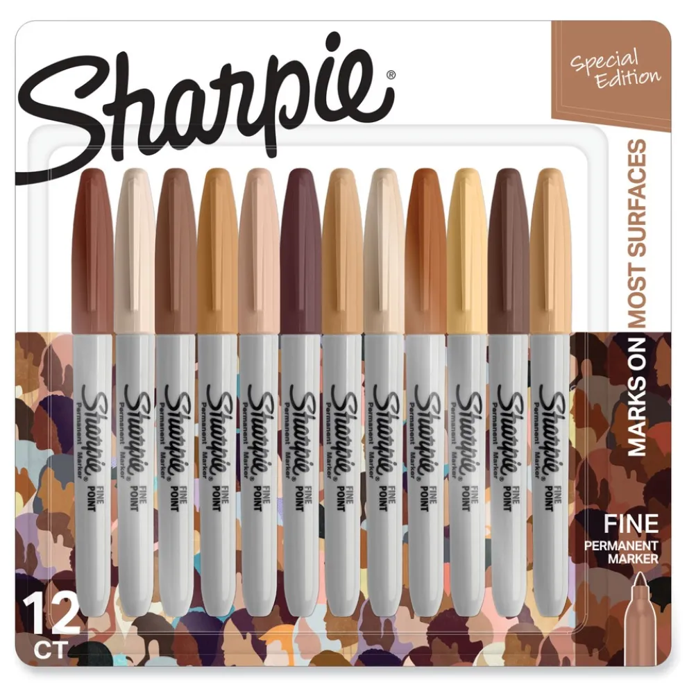 Sharpie Fine Bullet Tip Permanent Marker - Assorted Portrait Colors (12/Pack)