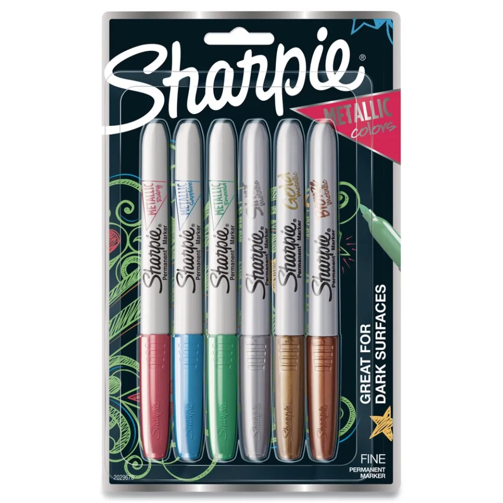 Sharpie Fine Bullet Tip Metallic Permanent Markers - Blue/Green/Red