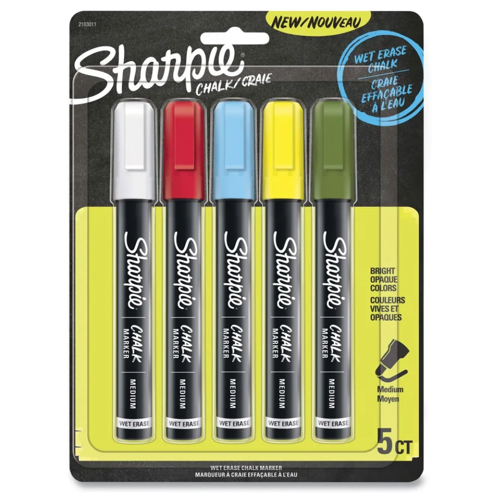 Sharpie Medium Bullet Tip Wet-Erase Chalk Marker - Assorted Colors (5/Pack)