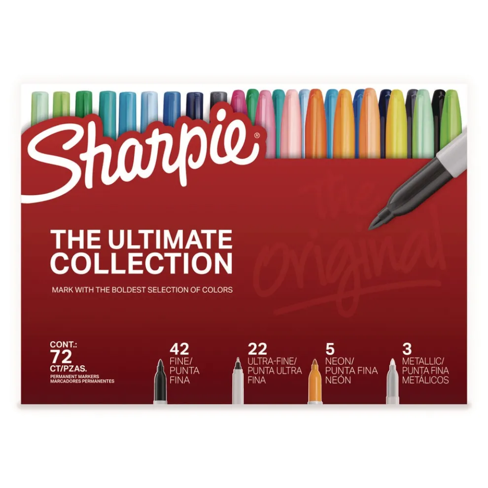 Sharpie Permanent Markers Ultimate Collection - Assorted Tip Sizes/Types/Assorted Colors (72/Pack)