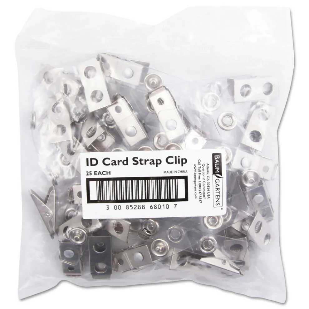 SICURIX 0.38 in. x 2.75 in. ID Strap Clips - Clear (25/Pack)