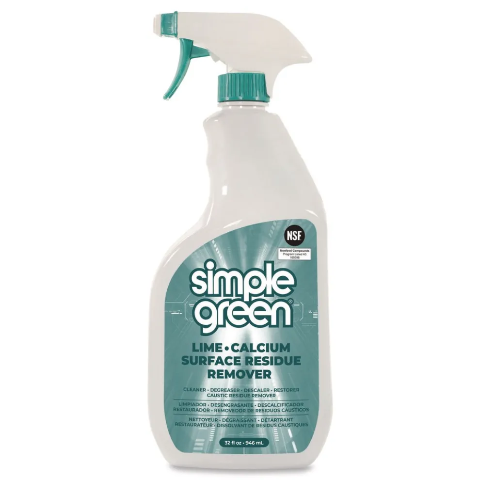 Simple Green Lime Calcium Surface Residue Remover, 32 oz Spray Bottle, 12/Carton