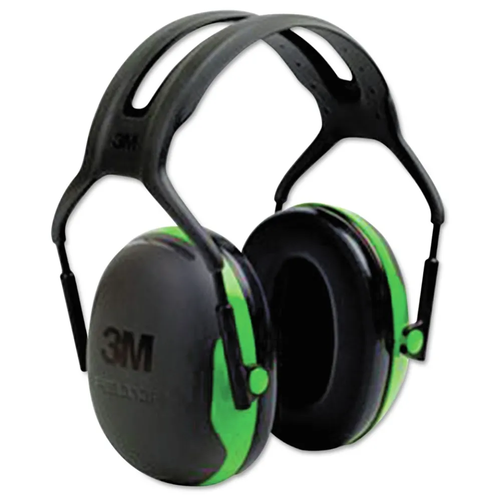3M PELTOR X Series 22 dB NRR Earmuffs - Black/Green