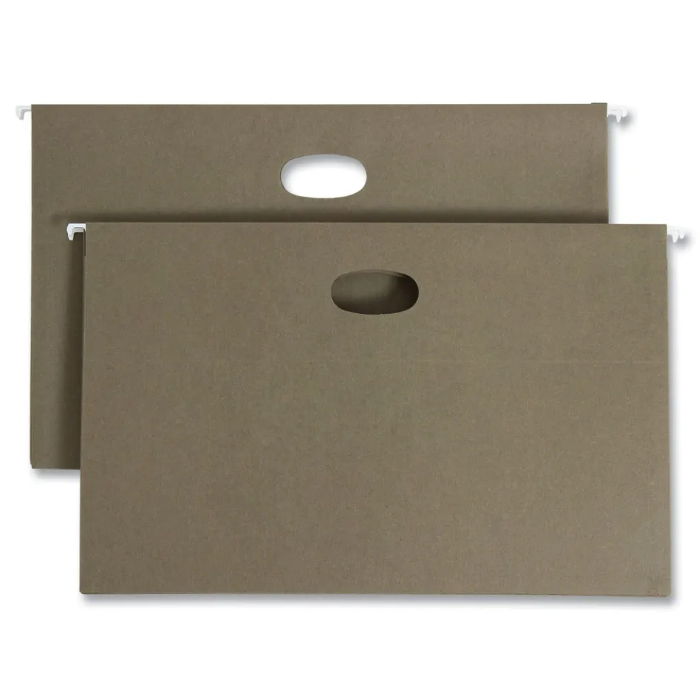 Smead 3.5 in. Capacity 1 Section Legal Size 100 Percent Recycled Hanging Pockets with Full-Height Gusset - Standard Green (10/Box)