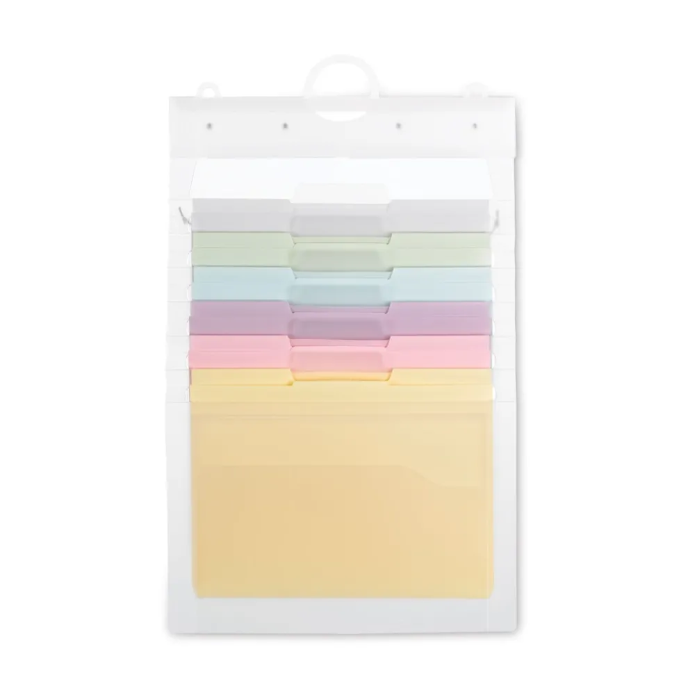 Smead 14.25 in. x 24.25 in. Letter Size Cascading Wall Organizer - Blue/Clear/Gray/Green/Orange/Pink/Purple