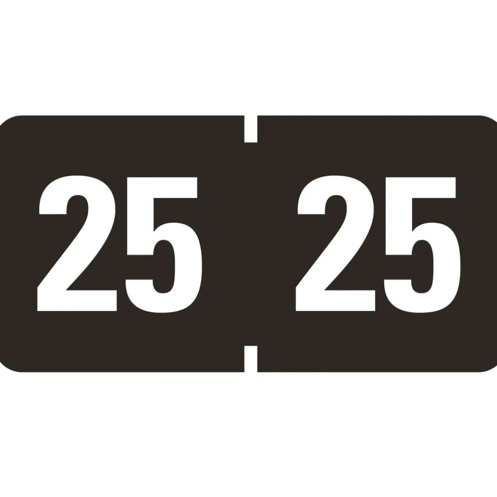 Smead "25-in 0.75 in. x 1.5 in. Yearly End Tab File Folder Labels - Black (1-Roll)