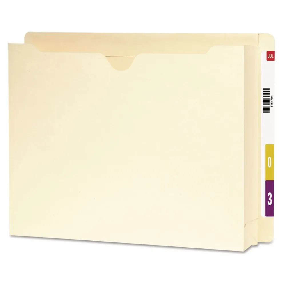 Smead Letter Size Straight Tab Heavyweight End Tab File Jacket with 2 in. Expansion - Manila (25/Box)