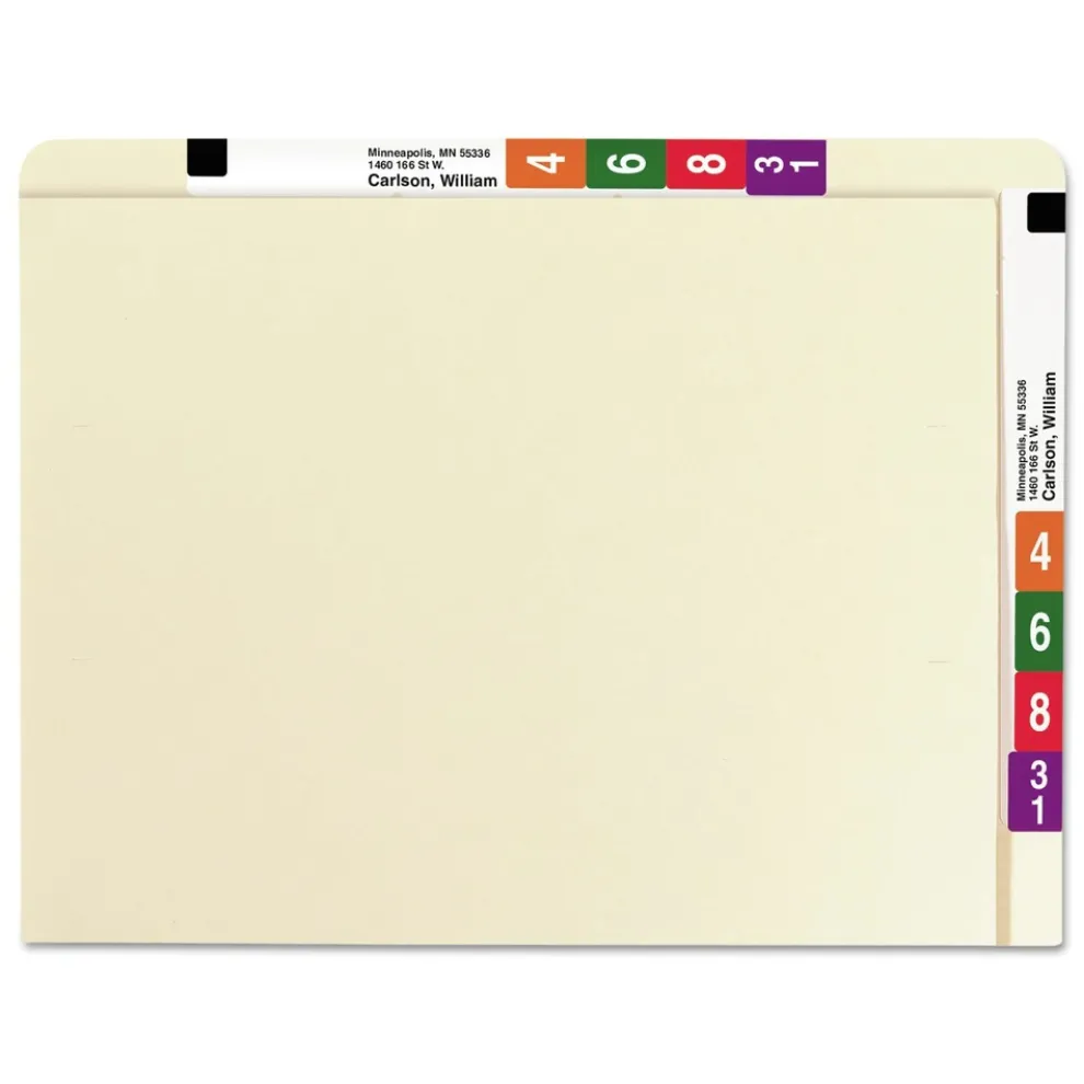 Smead Straight Tabs Letter Size 0.75 in. Expansion Heavyweight End Tab Conversion File Folders - Manila (100/Box)