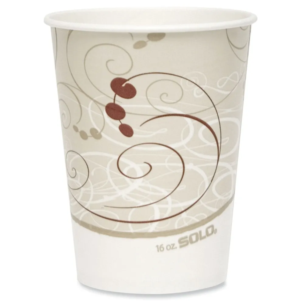 SOLO 16 oz. Double Sided Poly Paper Cold Cups - Symphony Design (1000/Carton)