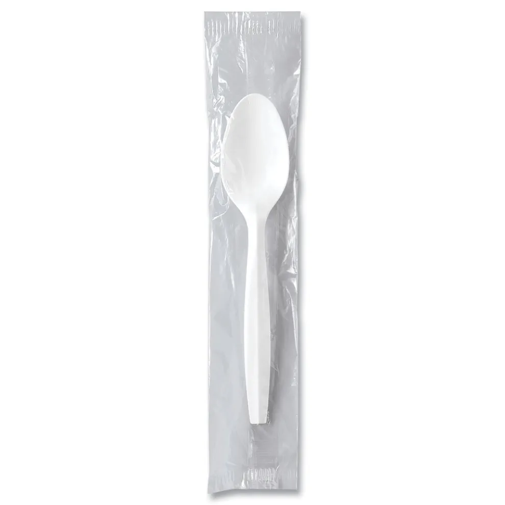 SOLO Individually Wrapped Regal Mediumweight Plastic Cutlery Spoon - White (1000/Carton)
