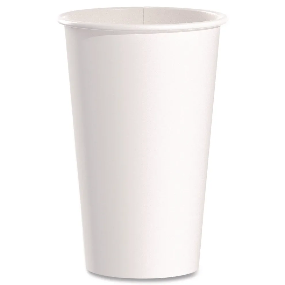SOLO Paper Hot Cups 16 oz White 50/Pack
