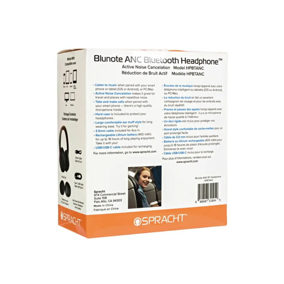 Spracht ANC BT Headphone - Black