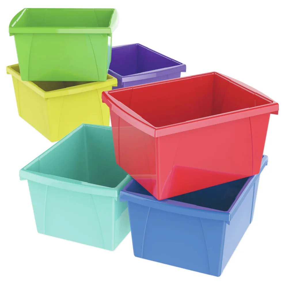 Storex 4 Gallon 10 in. x 12.63 in. x 7.75 in. Storage Bins - Randomly Assorted Colors